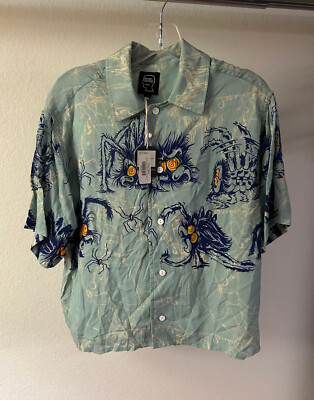 Braindead / BRAIN DEAD Horfee SPIDERS Short Sleeve Button Down Shirt SMALL men's