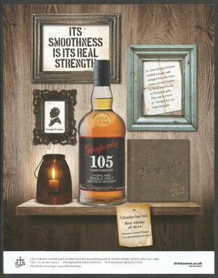 GLENFARCLAS 105 Cask Strength-Highland Single Malt Scotch Whisky - 2015 Print Ad