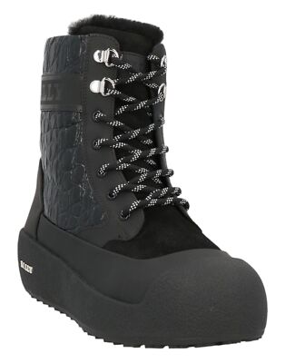 Pre-owned Bally Cuby 6234584 Men's Curling Shearling-lined Suede & Leather Boots Msrp $820 In Black