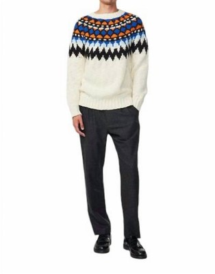 Pre-owned Nn07 Felix Nordic Sweater In Ecru Multi - Size Xl In White