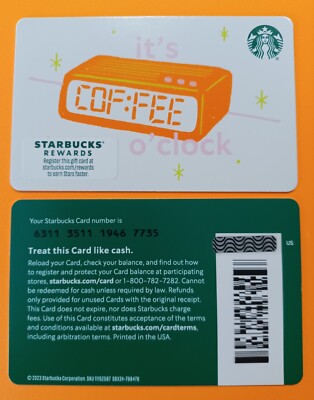 STARBUCKS CARD 2024'' COF:FEE O'CLOCK'' BRAND NEW   GREAT PRICE