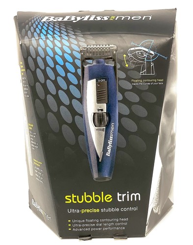 BABYLISS Stubble Trim Blue 7863u Mens CORDLESS Adjustable Beard Trimmer NEW