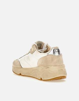 Pre-owned Golden Goose Running Full Quarter Leather Sneakers White/sand 100% Original