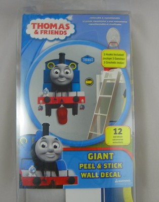 RoomMates Thomas The Train Giant Peel and Stick Wall Decal with Hooks 12 Pc