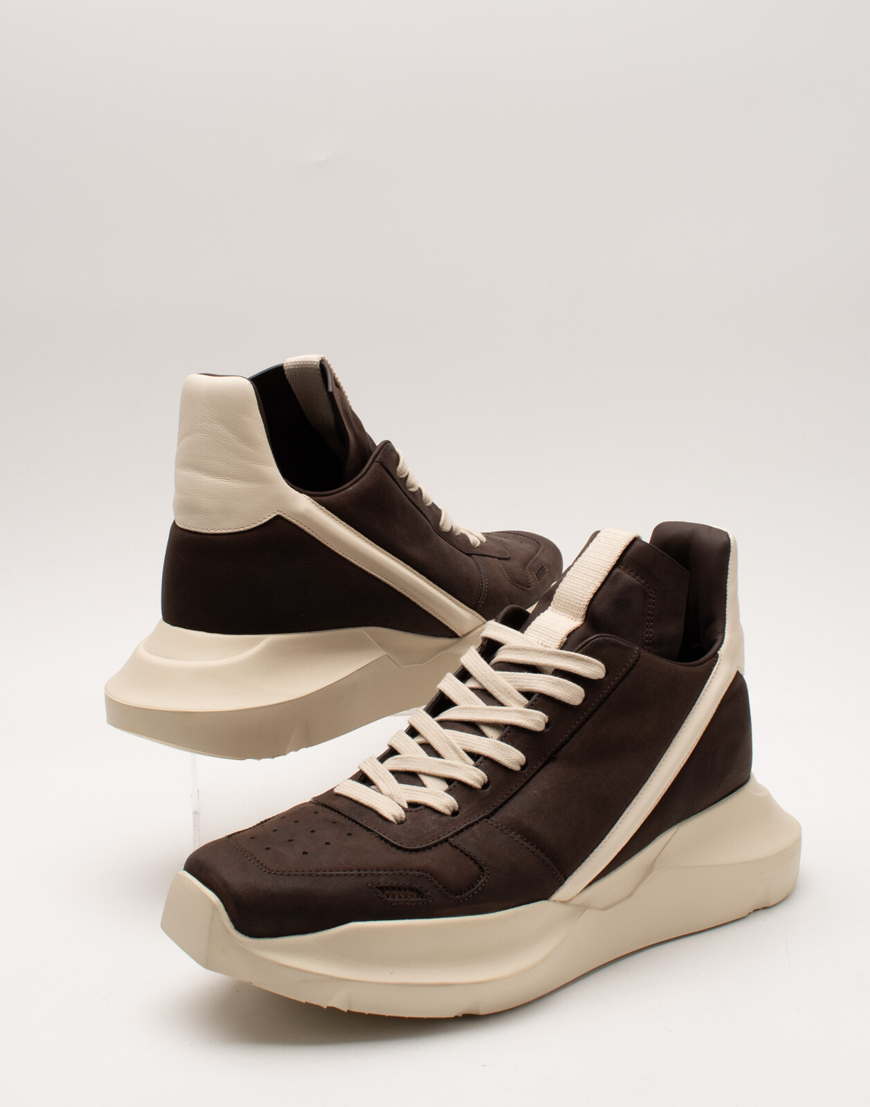 RRP€910 RICK OWENS Geth Runner Leather Sneakers US11 UK8