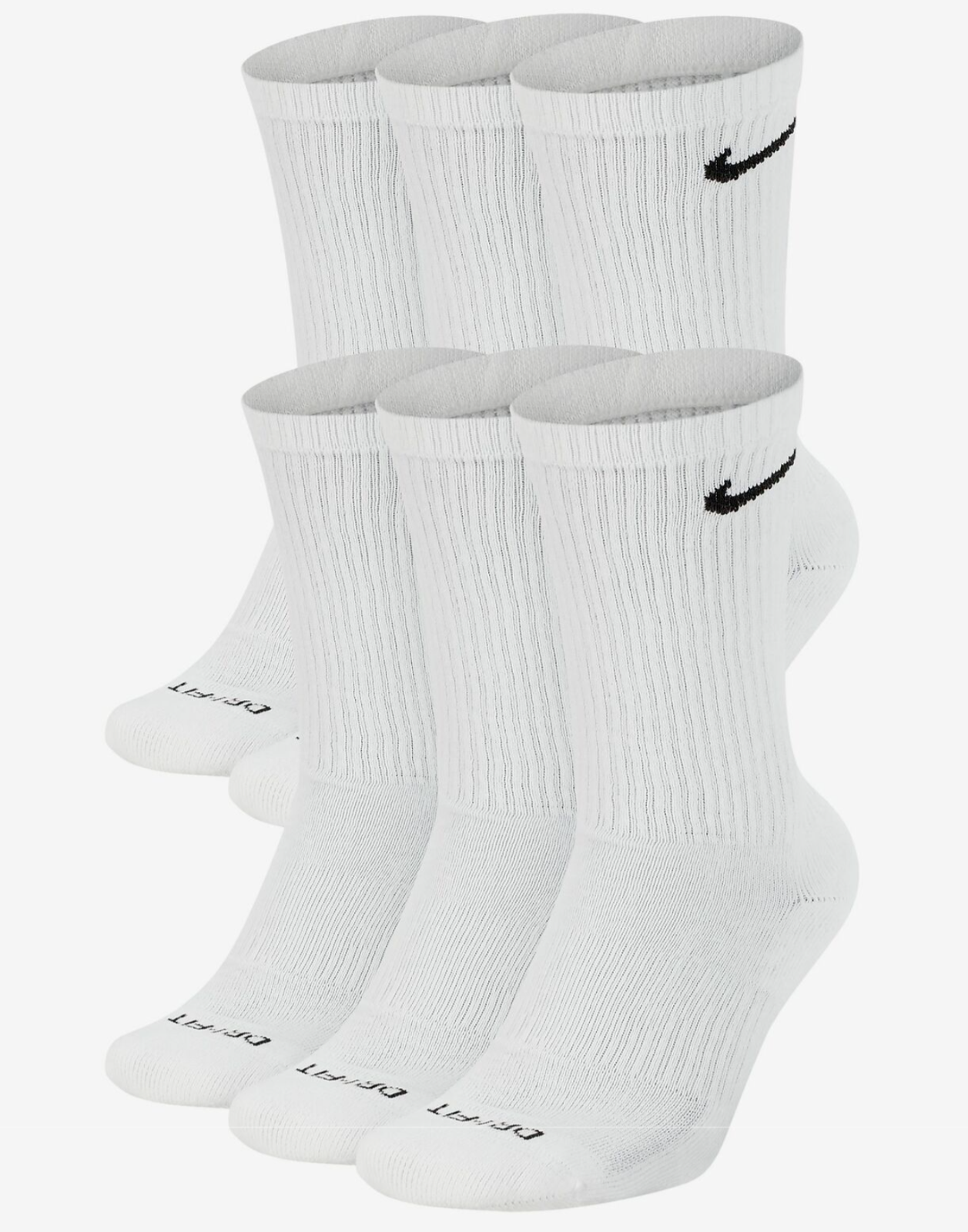 S Everyday Cotton Cushioned Dri Fit 3 Pairs Medium White