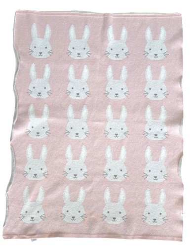 30 X 36 Bunny Rabbit Baby Shower Easter Cotton Knit
