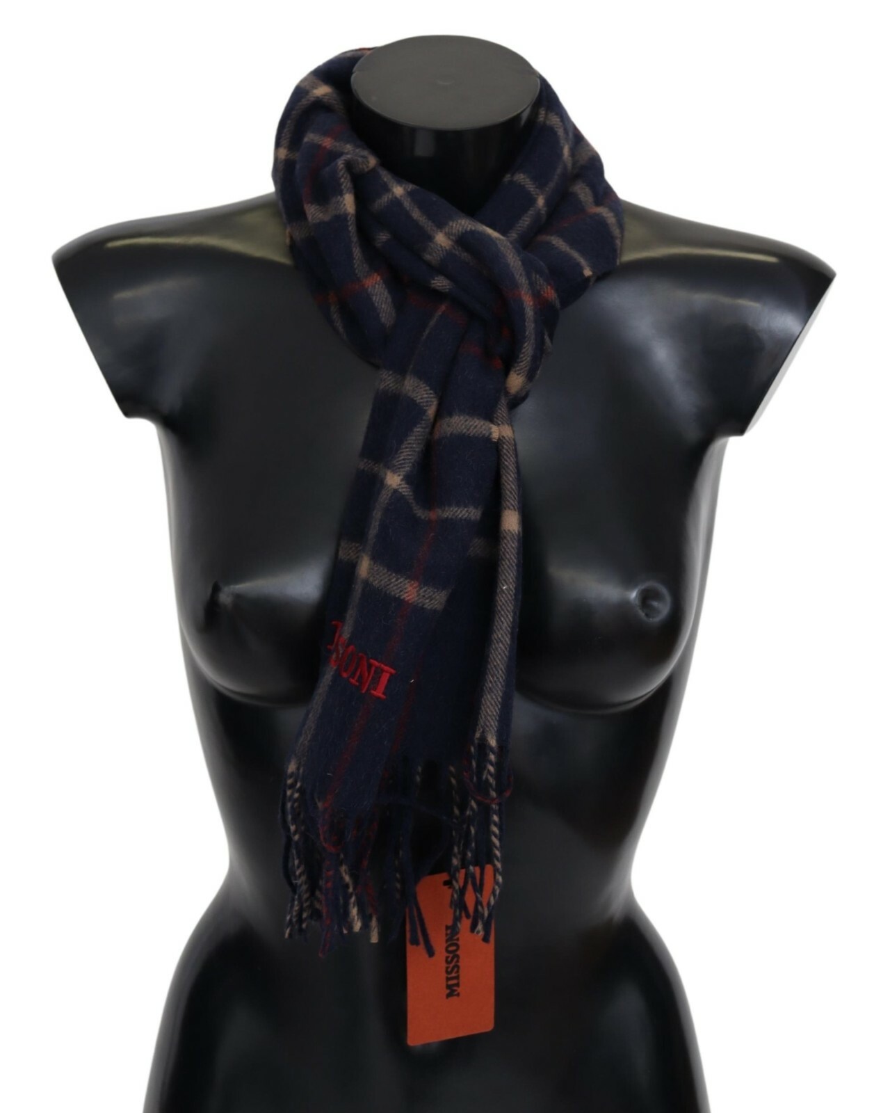

Шарф MISSONI, черный, в клетку, унисекс, с бахромой и логотипом, 160см x 30см 340 долларов США