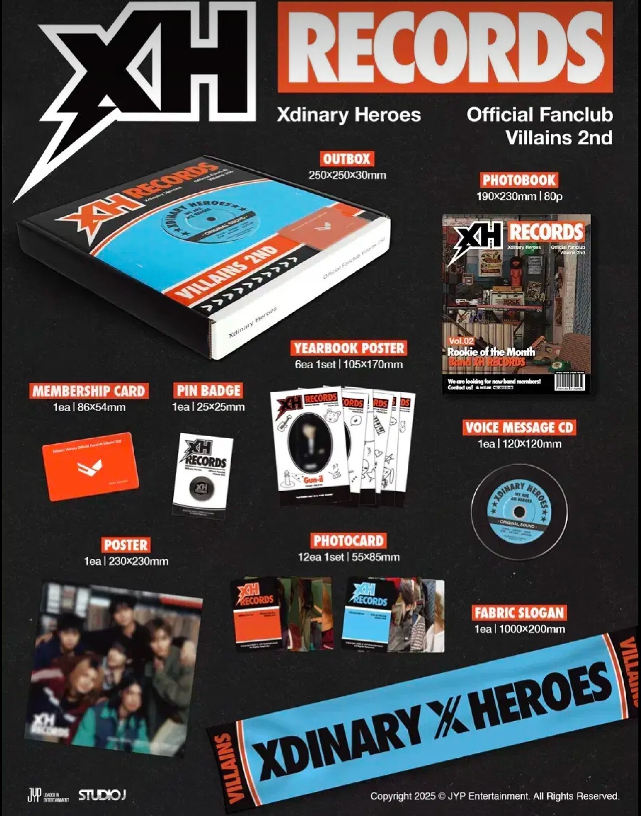 新品Xdinary Heroes ファンクラブグッズVillains 2期キット Xdinary Heroes official fanclub VillainS 2nd kit XH Records