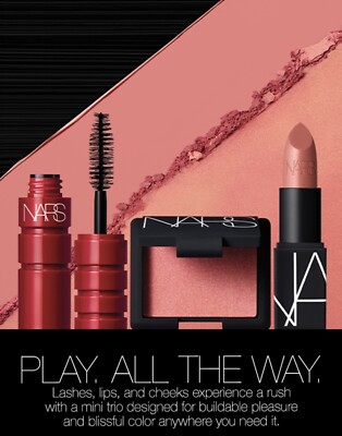NARS Mini Seduction Set - Mascara, Lipstick, Orgasm Blush - New In Box