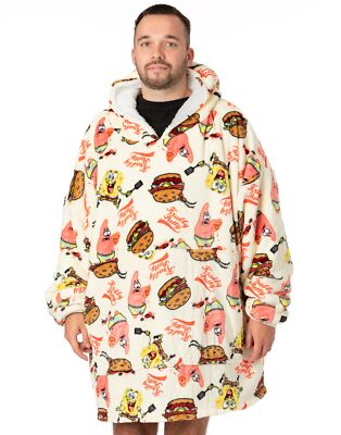 SpongeBob SquarePants White Krabby Patty Blanket Hoodie Unisex