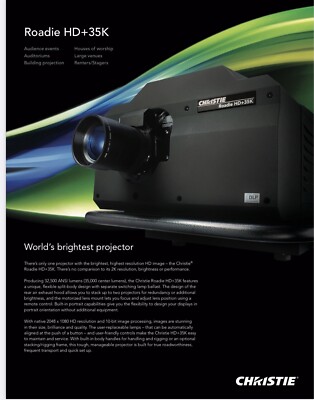 Roadie HD+35K1080 HD 3DLP 32,500 lumen Xenon lamp projector. W/ Ballast Kit