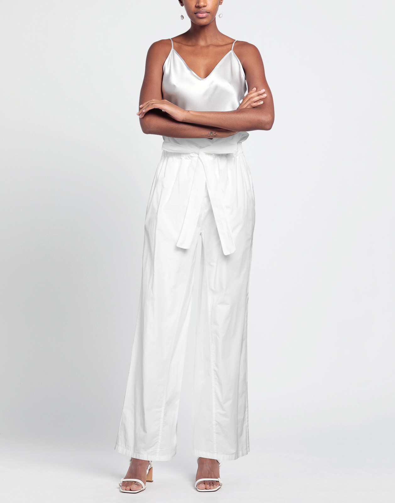 パンツ Erika Cavallini Trousers RRP €234 ERIKA CAVALLINI Poplin Trousers IT40 US4 UK8 S High