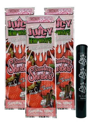 Juicy Jays Strawberry Sherbert Enhanced Wrap 3 Count & Pocket Protector