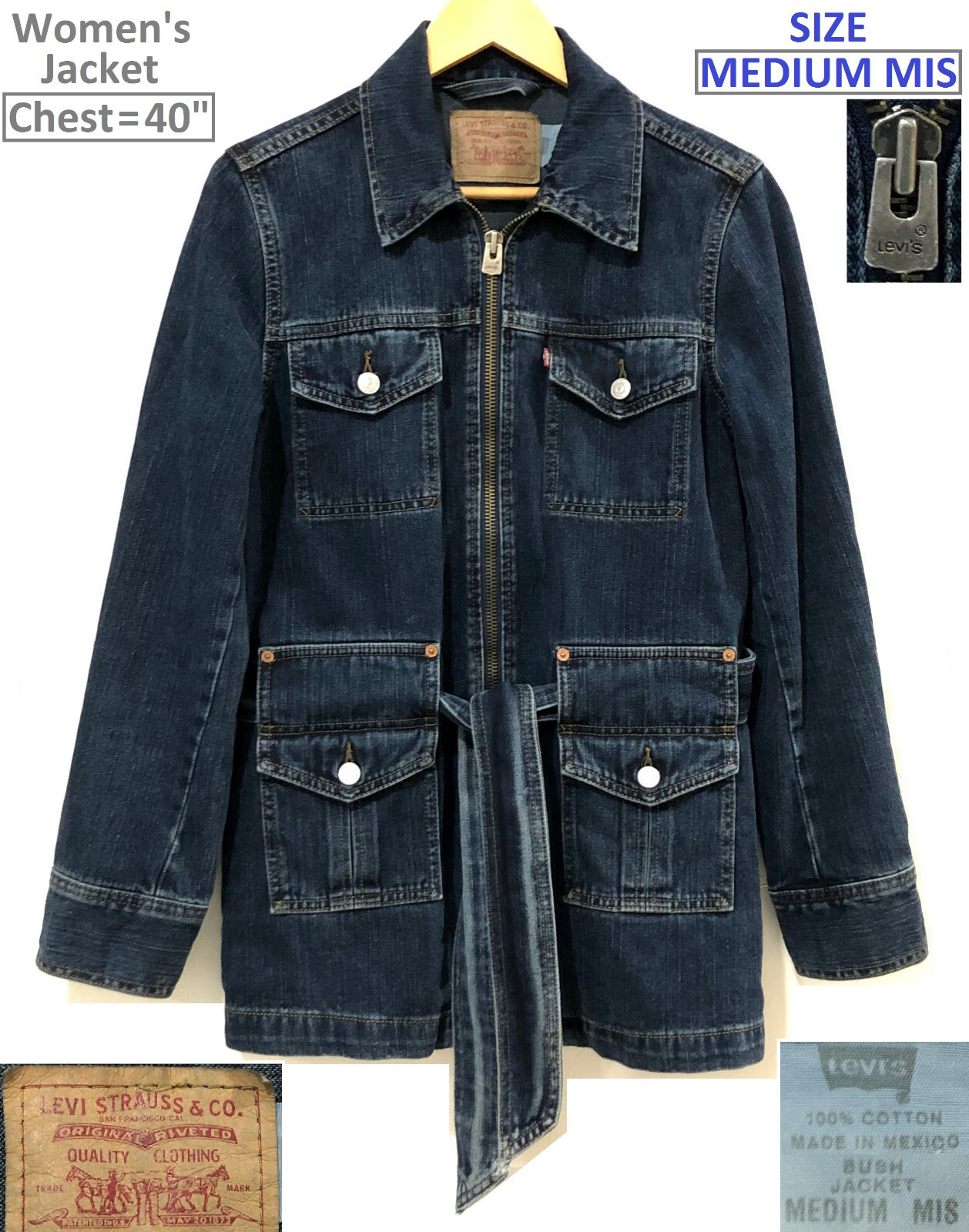 Levi's(USA)ビンテージファー襟パデッドベスト キッズ 古着 80s USA製 Levi's 70846-0917 濃紺 ブルー デニム