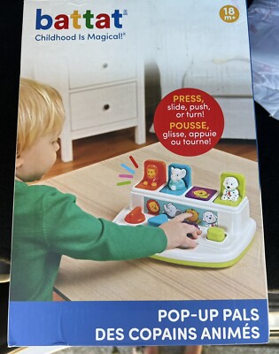 Battat Pop-Up Pals -Color Sorting Animal Push & Pop Up Toy NIB