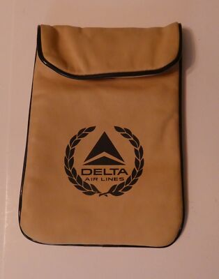 DELTA AIRLINES PERSONAL ITEMS POUCH LEATHER