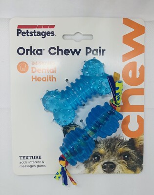 Petstages Orka Chew Pair Bone & Dumbbell Blue S NEW!!!