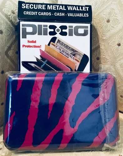 Plixio Purple & Pink Aluminum Wallet & Credit Card Case- RFID Protection NEW