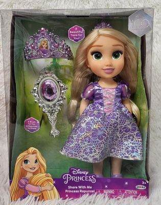 Disney Princess Share with Me Rapunzel Doll With Tiara, Brush, Removable Clothes