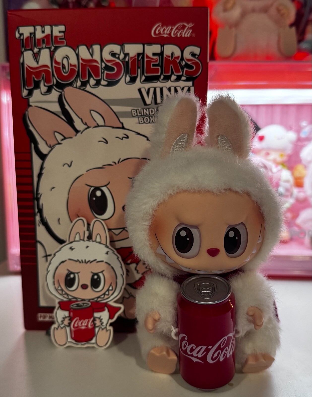 ぬいぐるみ LABUBU coca cola HAPPY FACTOR POP MART Labubu Coca-Cola Happy Factor Plush Keychain – The