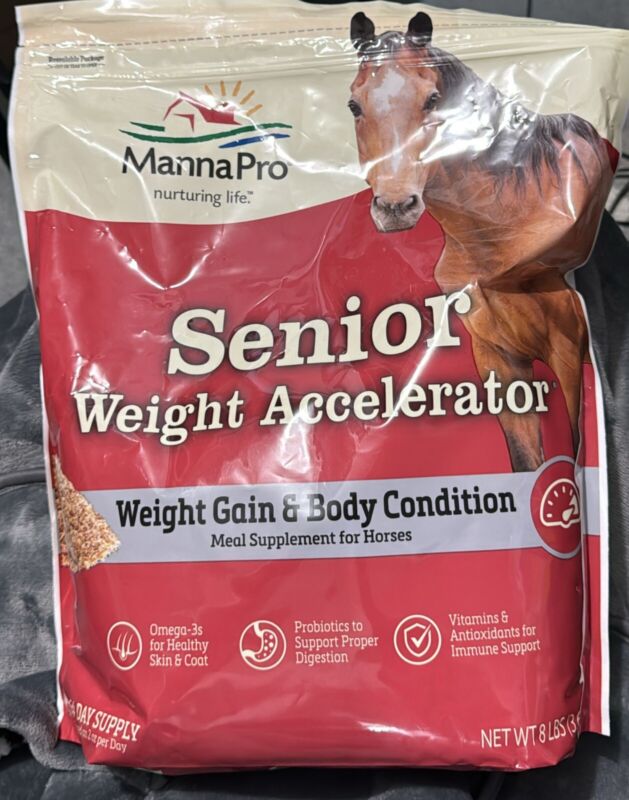Manna Pro Weight Accelerator for Senior Horses w/Omega 3 Fatty Acids 8lbs.   232