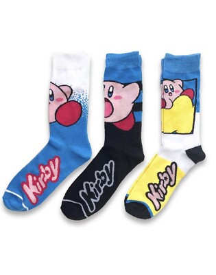 kriby character crew socks 3pk Size 8-12