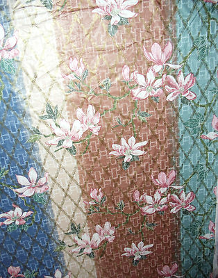 Decorators cotton fabric Empress Magnolia by GREEFF brass trellis magnolia 160