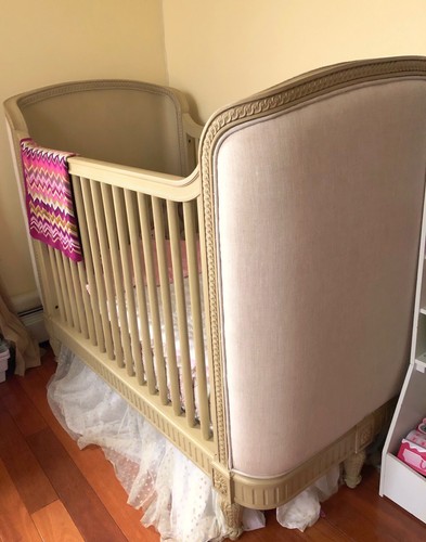 Restoration Hardware Belle Linen Upholstered Crib