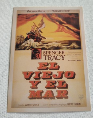 Spencer Tracy El Viejo Y El Mar Retro Postcard Warner Bros 