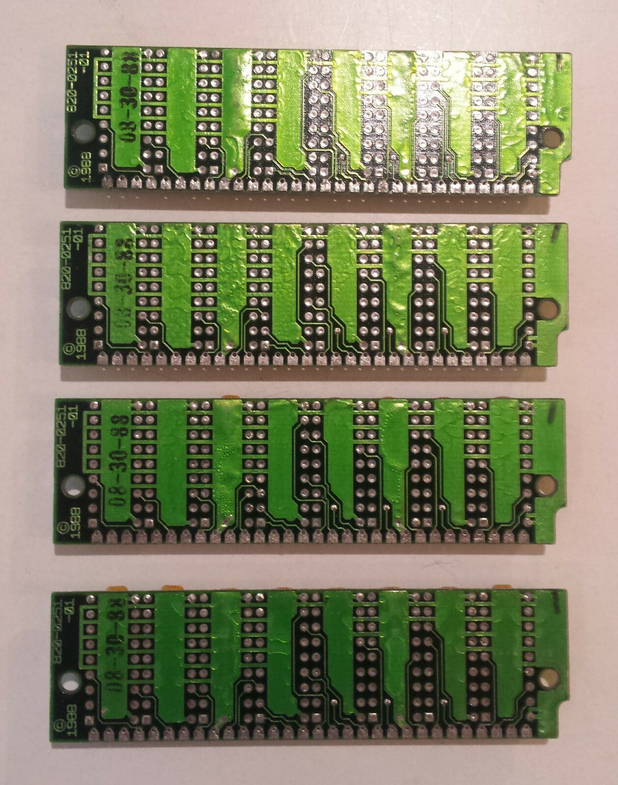 Lot of 4 Vintage 1988 Apple Computer 30 pin 256K RAM SIMM