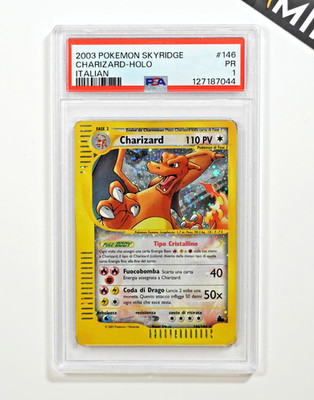 Pokemon PSA 1 Charizard #146 Crystal Holo Skyridge 2003 Italiano
