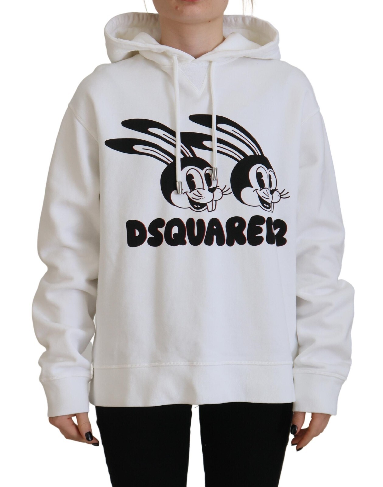 

DSQUARED2 Свитер Белый Логотип с животными и капюшоном с длинными рукавами IT38/US4/ 570usd