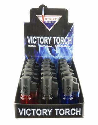 3 Jet Torch Lighter Adjustable Windproof Butane Refillable Clear Red Blue Black