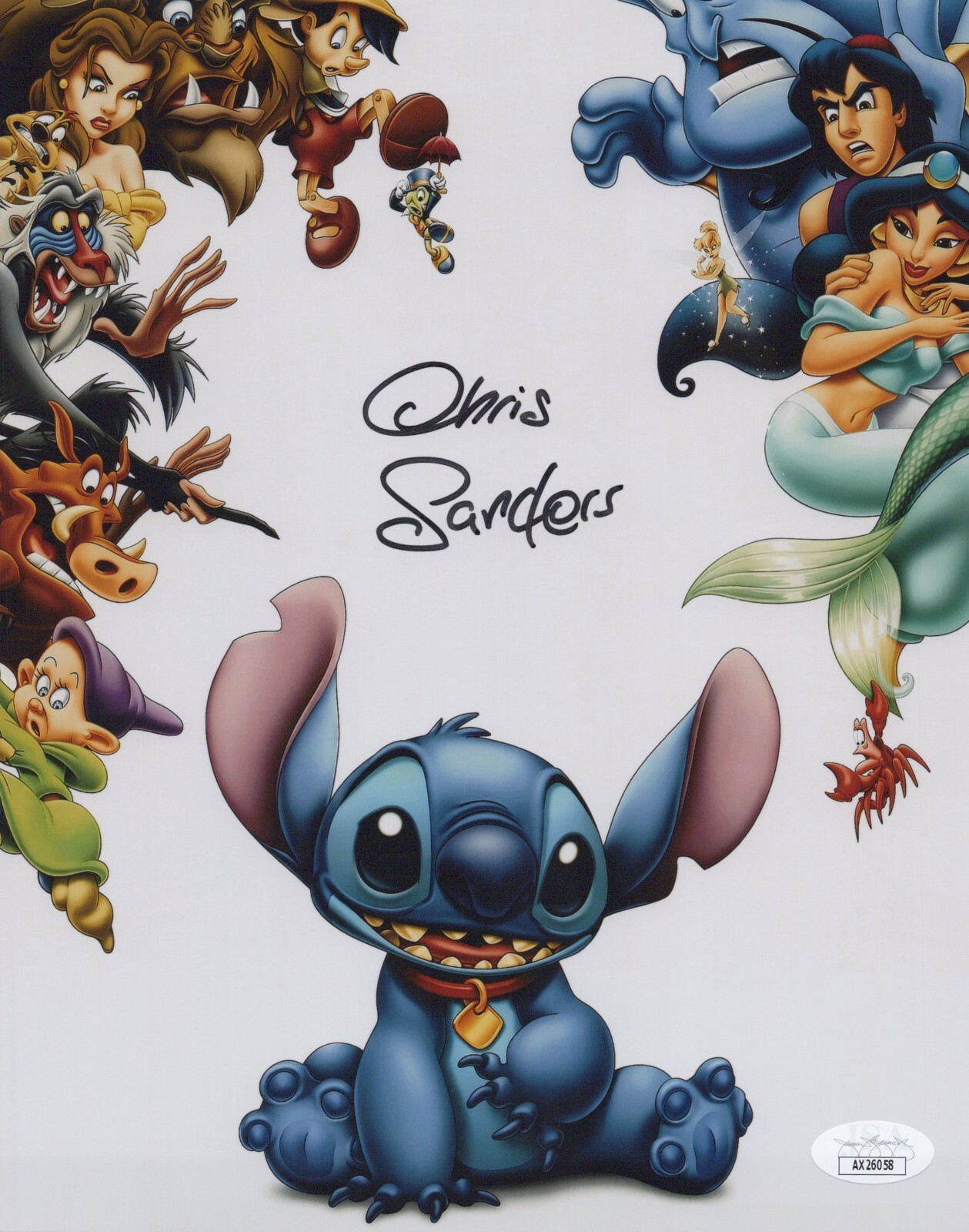 Disney - Chris様　C30 A95 ミッキーL Chris Sanders Signed 8x10 Lilo & Stitch Disney Authentic