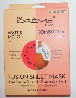 Kombucha 5 Pack Face Sheet Masks Hydrating Detoxify Brightening the Creme Shop