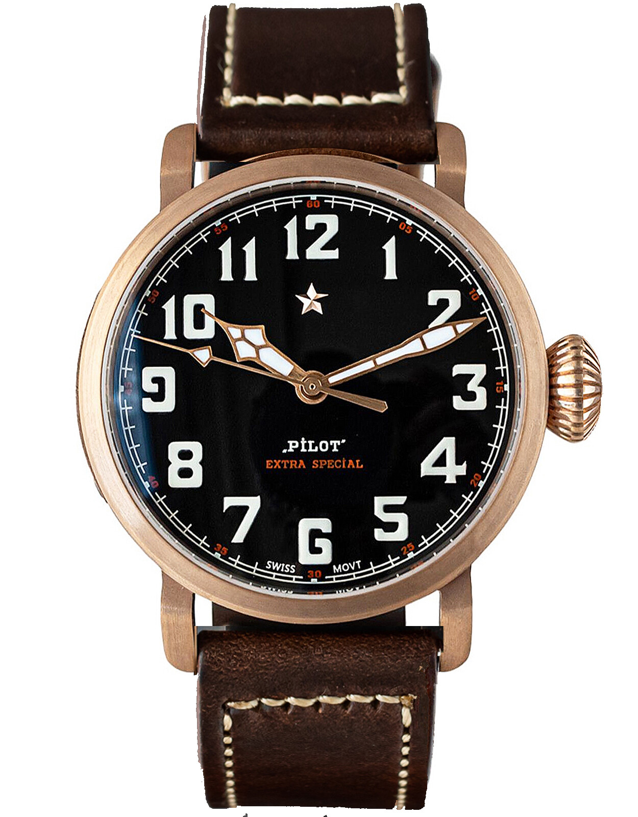 Pre-owned Sugess 42mm Pliot Master Genuine Cusn8 Bronze Mechanical Mens Watch Seagull 1963