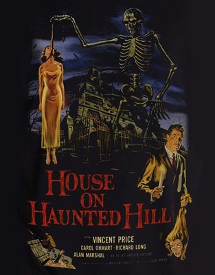 Plan 9 House On Haunted Hill Poster offiziell Herren Nue Schwarz T Shirt