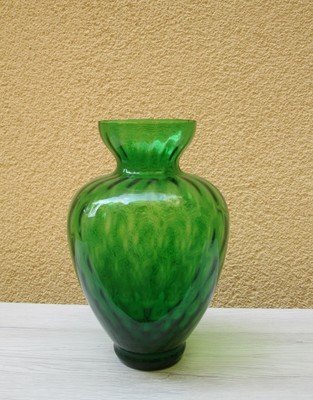 Vaso verde in vetro di Murano, vintage