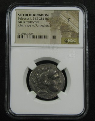 Seleucid Kingdom, Seleucus I, 312-281 BC NGC F. AR Tetradrachm.  (824261)