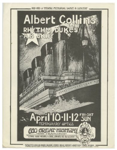 Albert Collins Handbill 1970 Apr 10 Titanic Memorial Party Randy Ruten