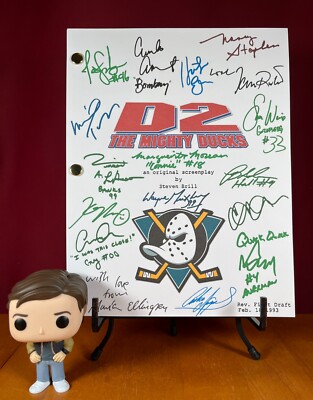 D2: The Mighty Ducks Script Signed- Autograph Reprints- 121 Pgs- Mighty Ducks 2