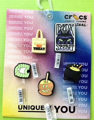 Crocs Jibbitz Lot Halloween Trick R Treat 5 Shoe Charms Authentic NWT