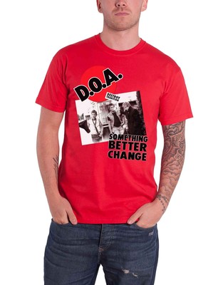 D.O.A T Shirt Something Better Change Band Logo new Official Mens Red