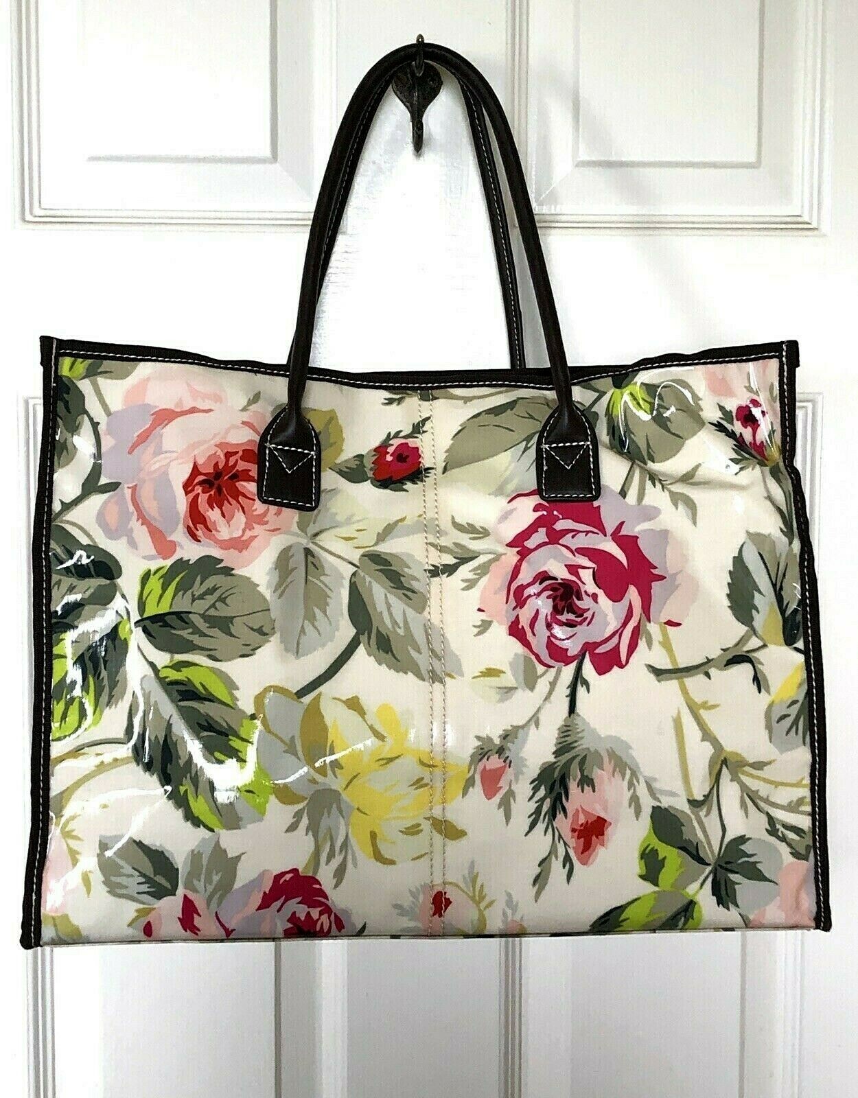 Anna Griffin Large Floral Tote Bag Scrapbooking Crafts Knitting Crochet