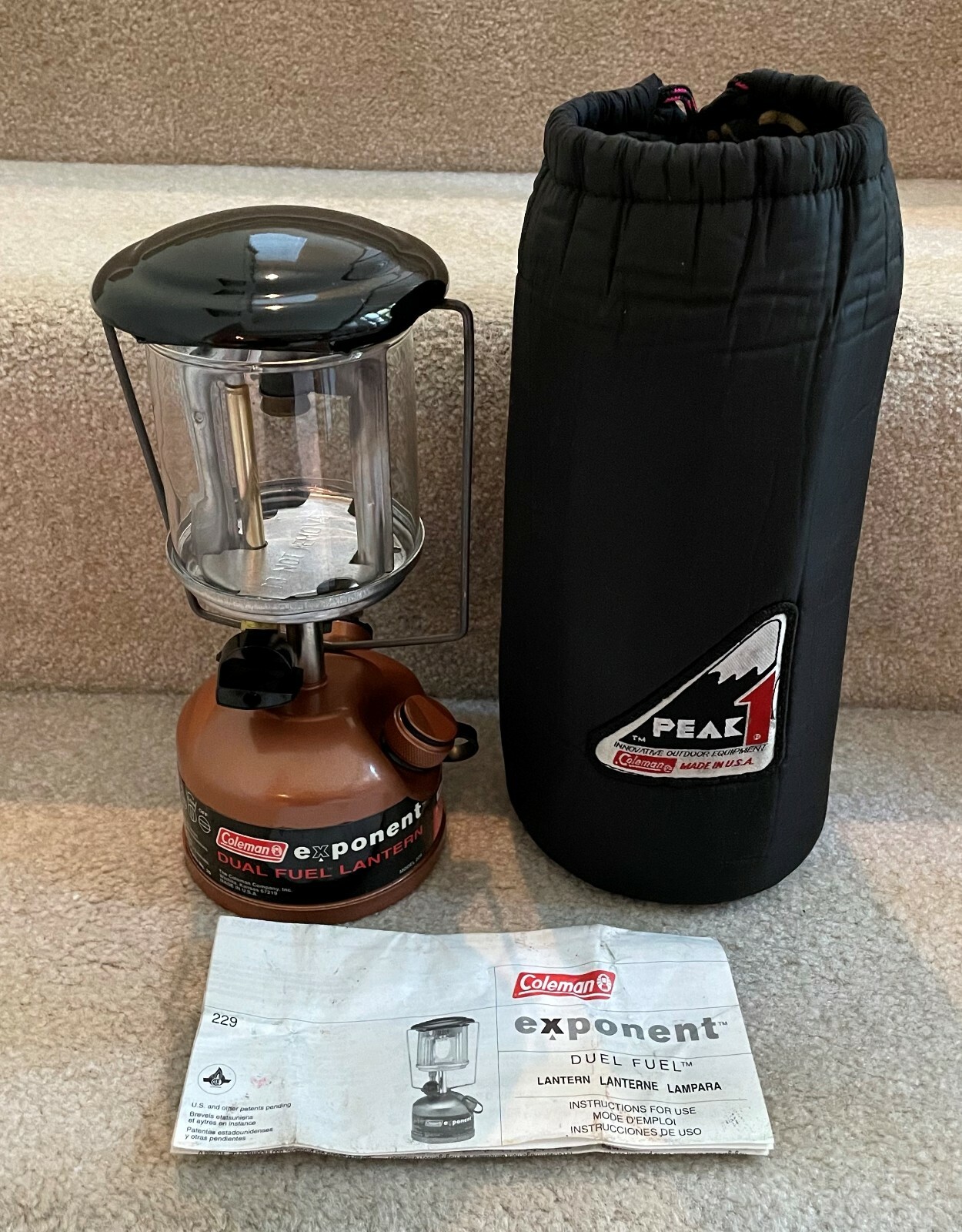 Coleman Exponent 229 Hiking Lantern Dual Fuel w/ Case 11 05...SUPER