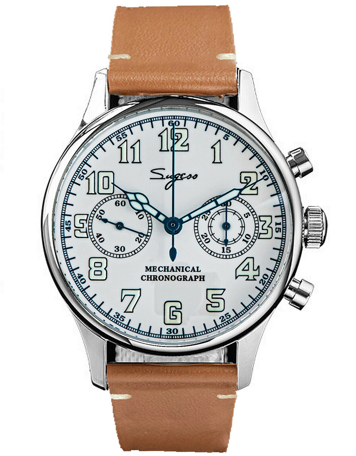 Pre-owned Sugess Chrono Walker Swan Neck Chrono Mechanical Watch Seagull 1963 Suchp004l