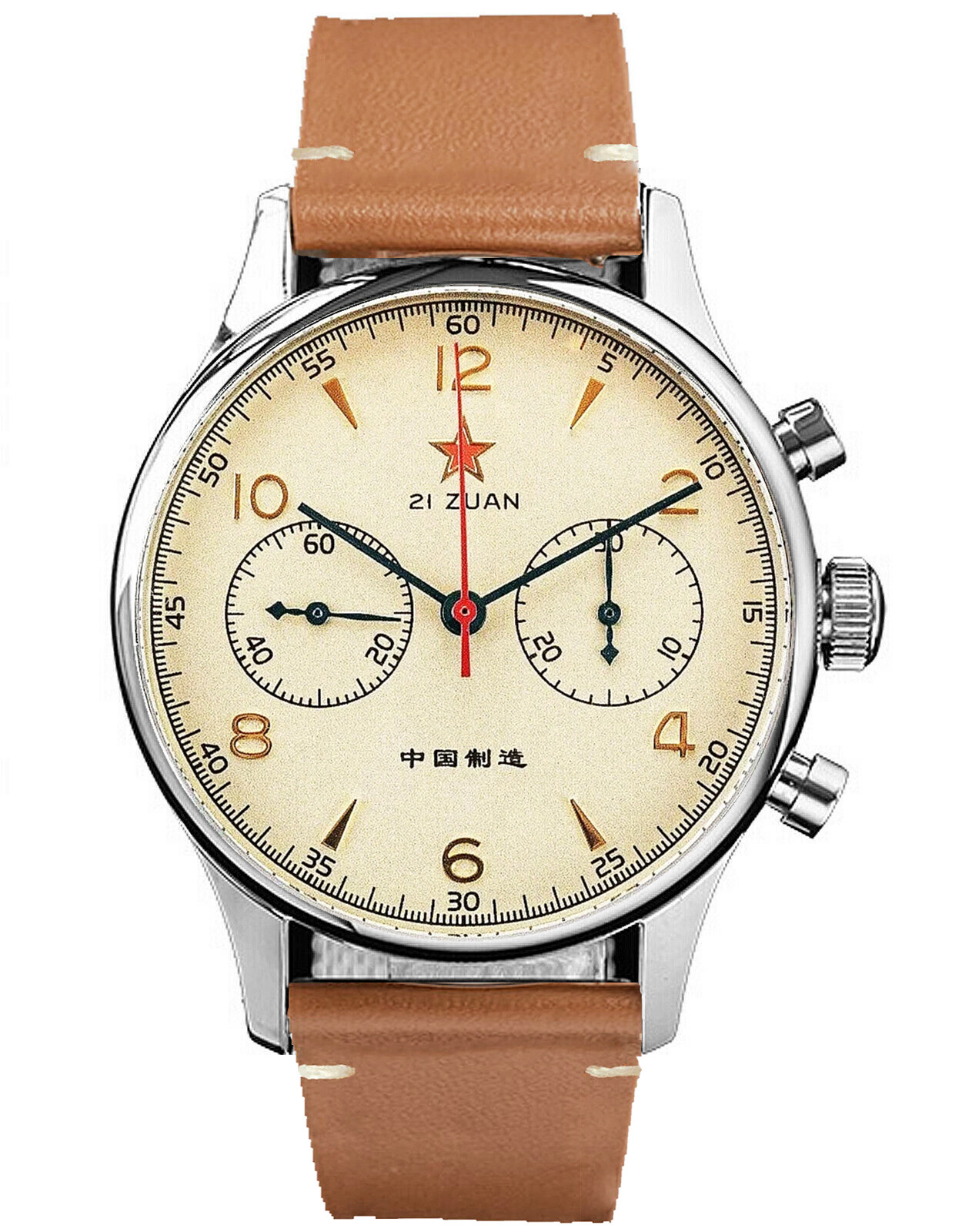 Pre-owned Sugess Seagull 1963 40mm X Gold Swan Neck Mechanical Mens Chrono Watch Supank063sn