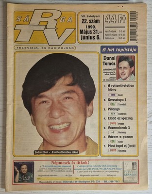 Jackie Chan on front cover Hungarian TV magazine, May 1999. Rare!