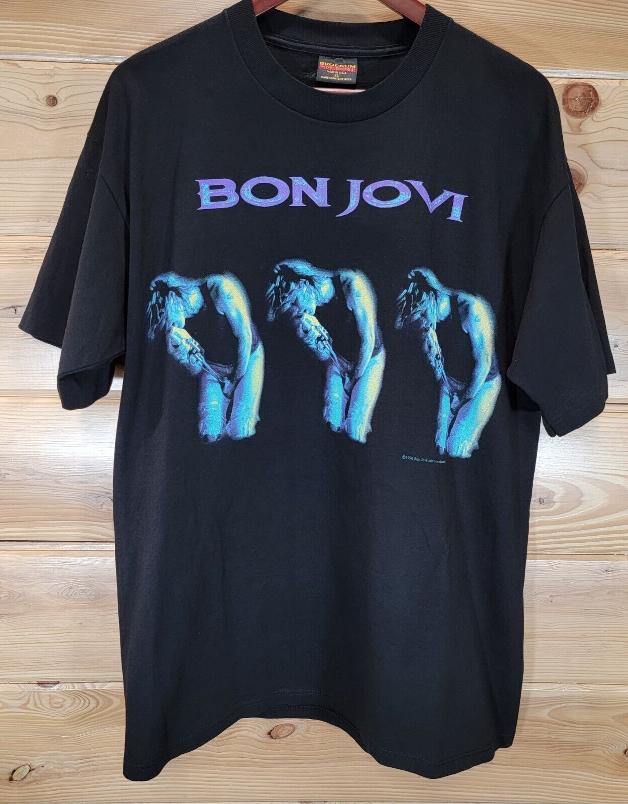 Vintage Bon Jovi T Shirt Men Size XL World Tour Concert Band